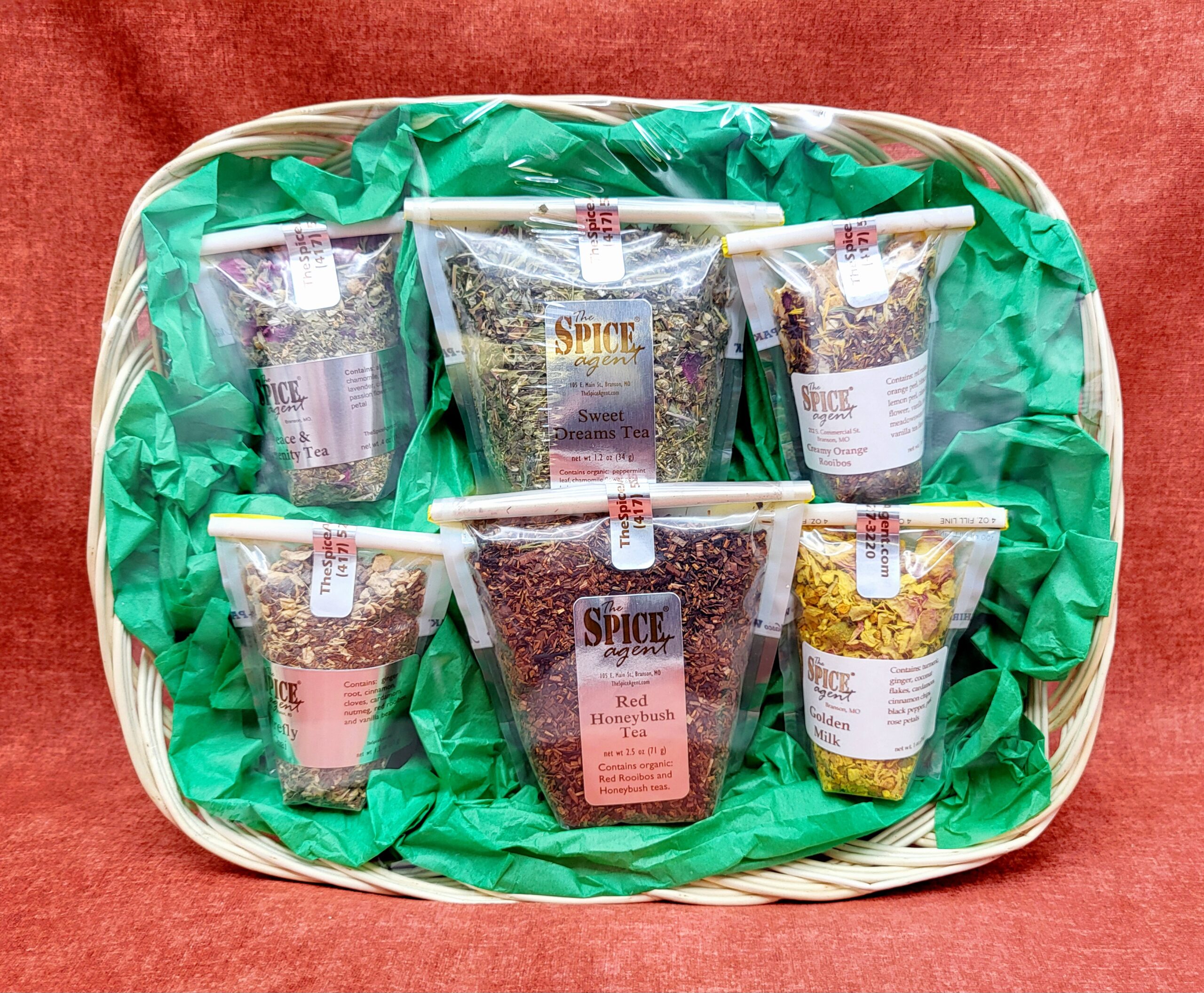 Relax Tea Basket gift arrangement